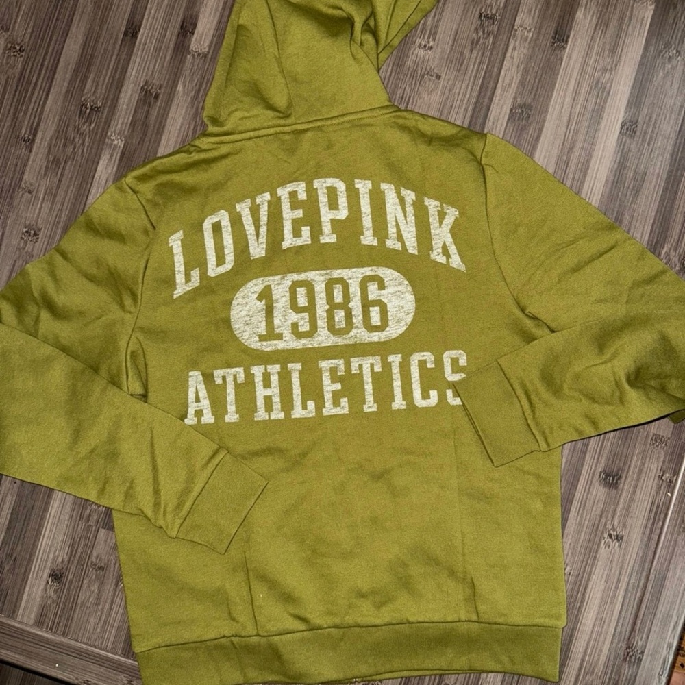 Olive Green LOVE PINK Athletics Hoodie